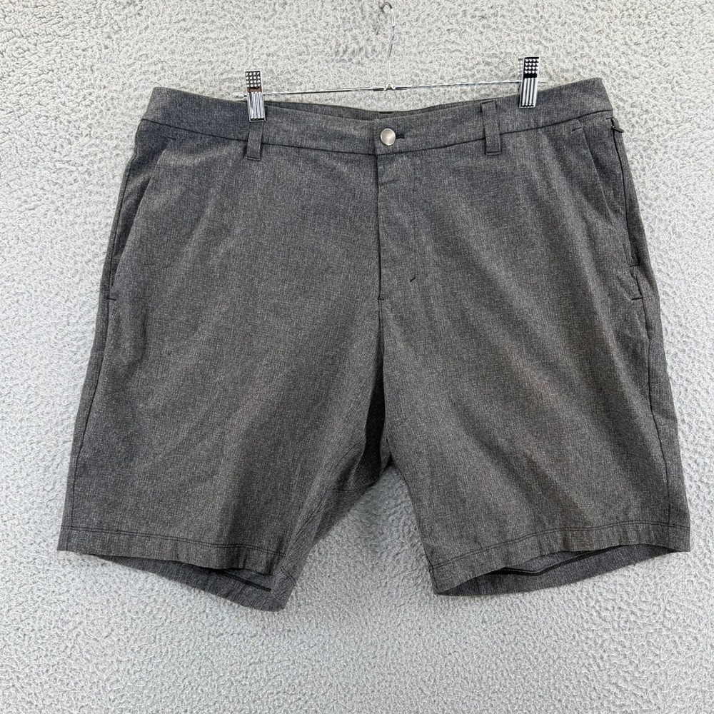 Lululemon Mens Commission Shorts 9 Inch Inseam Heathered Grey Size 38 Chino Golf